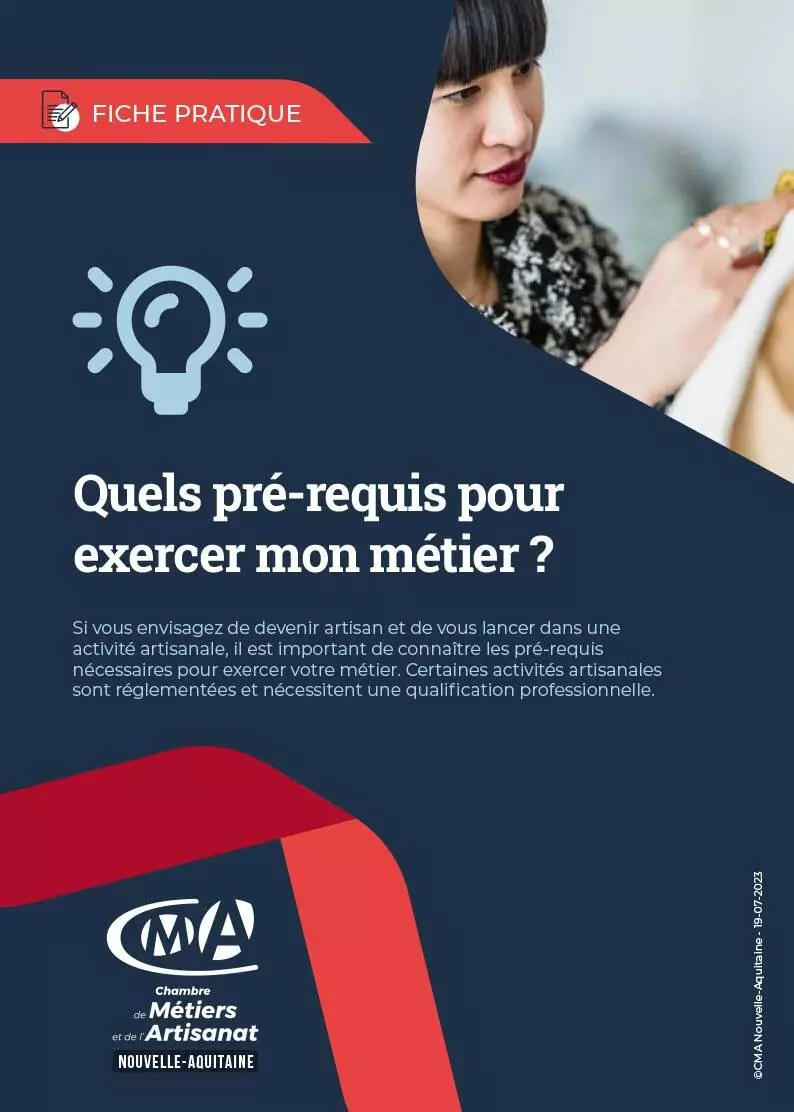 Pré-requis pour devenir artisan